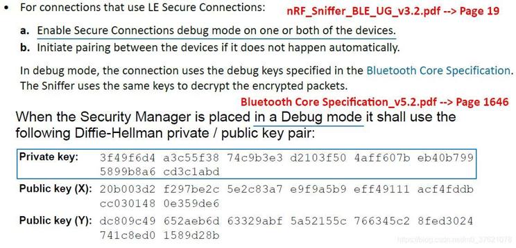 BLE DH Private/public key pair in Debug mode