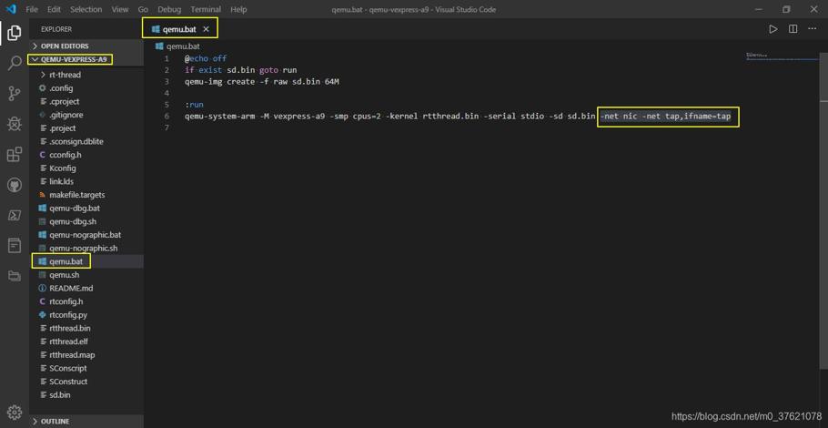 qemu.bat添加tap网卡配置