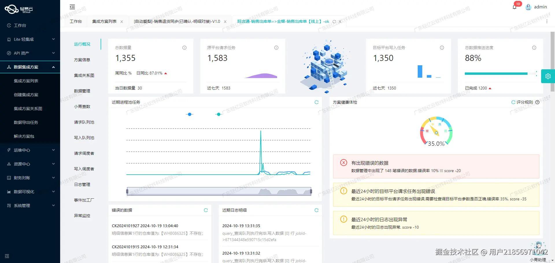 轻易云数据集成平台金蝶集成接口配置