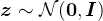 \boldsymbol{z} \sim \mathcal{N}(\mathbf{0}, \boldsymbol{I})