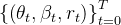 \left\{\left(\theta_{t}, \beta_{t}, r_{t}\right)\right\}_{t=0}^{T}