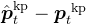 \hat{\boldsymbol{p}}_{t}^{\mathrm{kp}}-\boldsymbol{p}_{t}{ }^{\mathrm{kp}}