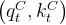 \left(q_{t}^{C}, k_{t}^{C}\right)