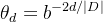 \theta_{d}=b^{-2 d /|D|}