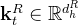 \mathbf{k}_{t}^{R} \in \mathbb{R}^{d_{h}^{R}}