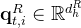 \mathbf{q}_{t, i}^{R} \in \mathbb{R}^{d_{h}^{R}}