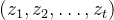 \left(z_{1}, z_{2}, \ldots, z_{t}\right)