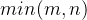 gif.latex?min%28m%2C%20n%29